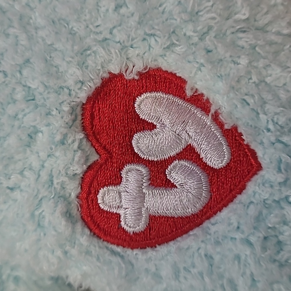 TY 1999 BUNNYBABY BLUE + PINK RATTLE BUNNY PILLOW PAL STUFFED ANIMAL PLUSH SOFT - Picture 7 of 7